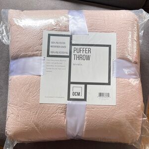 Blush Puffer Throw Blanket